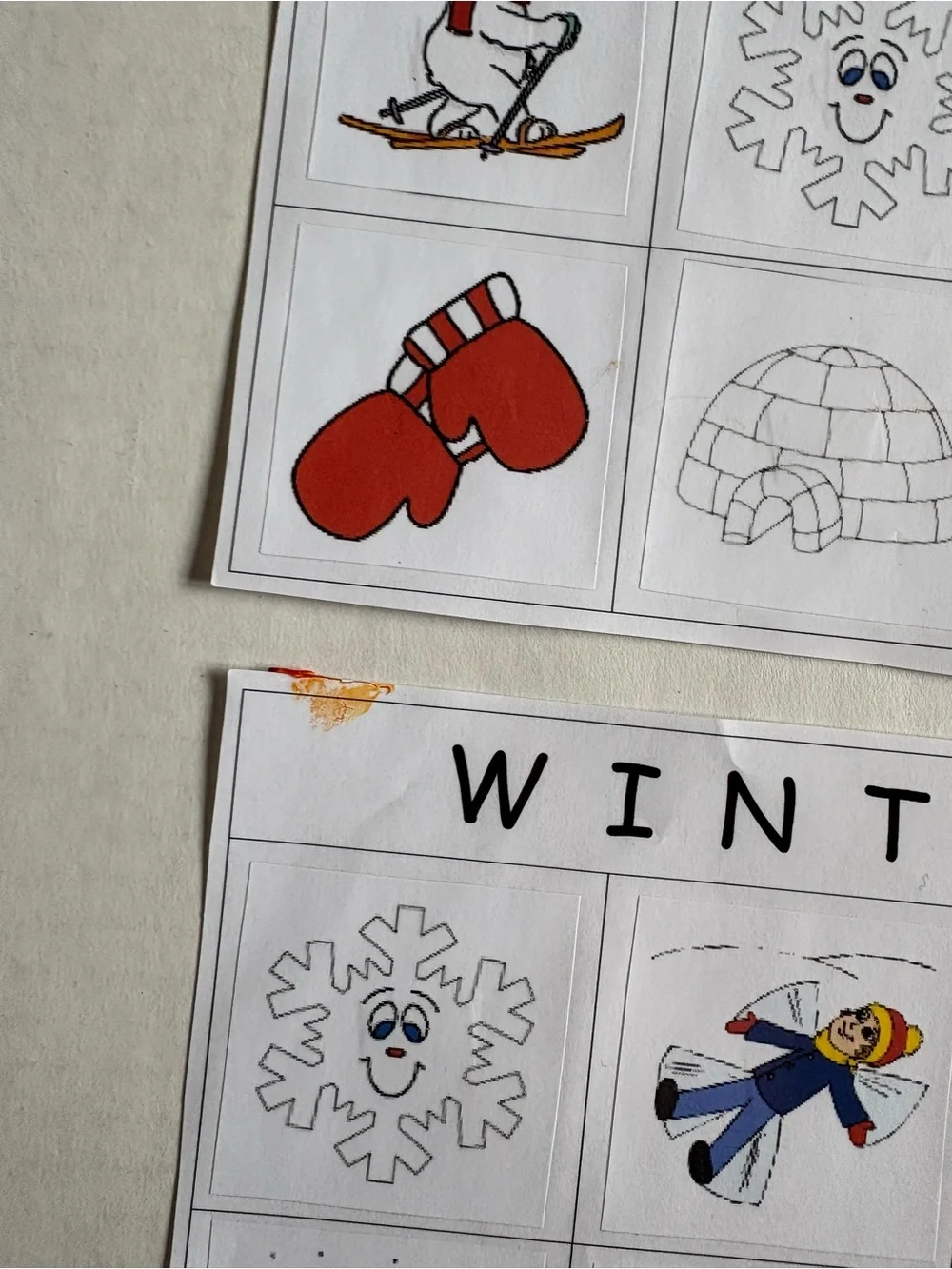Winter bingo game- 4 cards